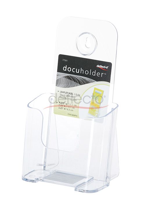 1-Tier Wall Mount High Back Holder (Portrait) 1/3 A4 Clear