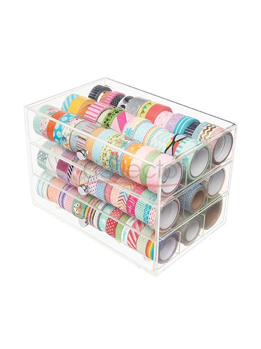 Clear organizer with 3 drawers