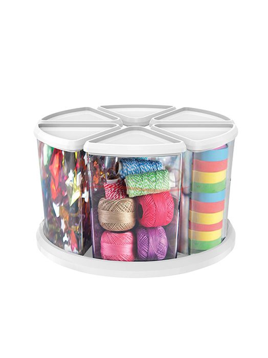 Rotating Carousel Organizer 6 Container 6" Height
