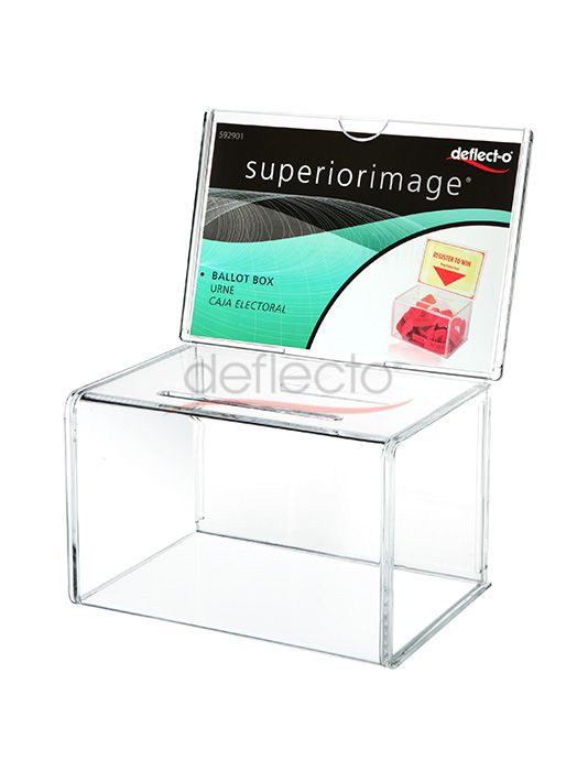 Small Coin Box With Sign Holder-No Lock 4R Clear