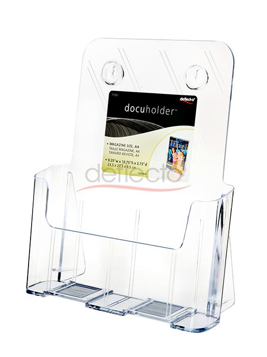 1-Tier Wall Mount High Back Holder (Portrait) A4 Clear