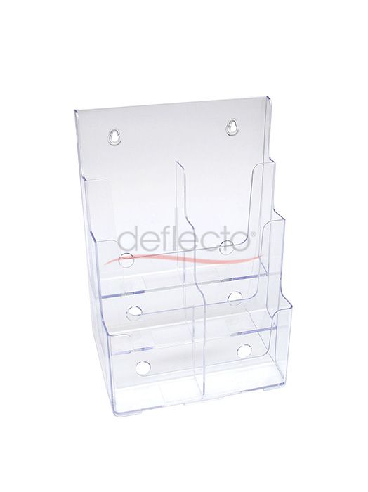 3-Tier 6 Pockets Wall Mount High Back Holder (Portrait) 1/3 A4 Clear (w/ divider)