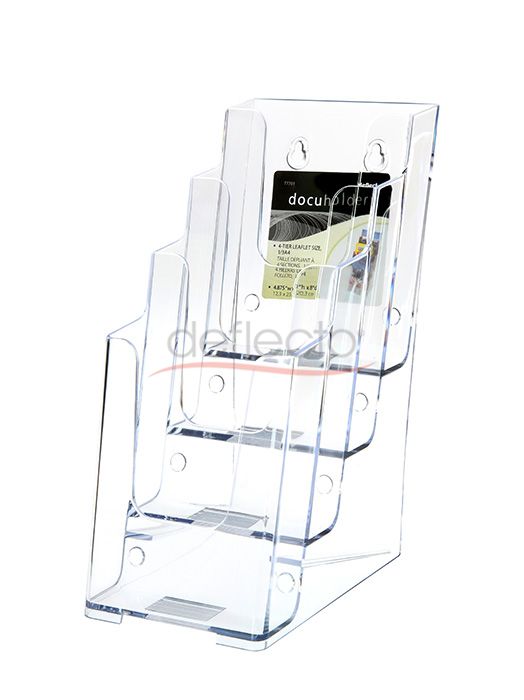 4-Tier Wall Mount High Back Holder (Portrait)1/3 A4 Clear