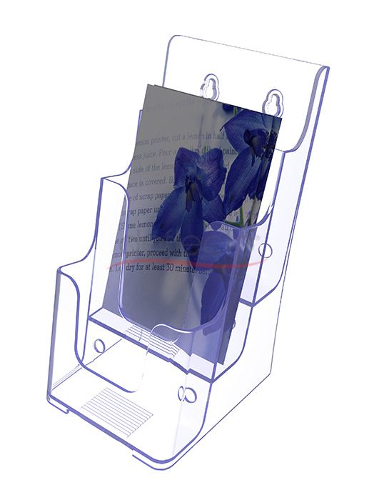 3-Tier Wall Mount High Back Holder (Portrait)1/3 A4 Clear
