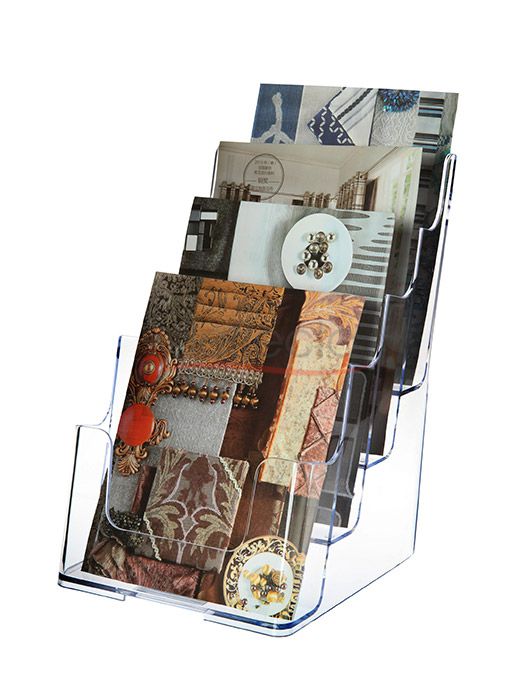 4-Tier Wall Mount High Back Holder (Portrait) A5 Clear