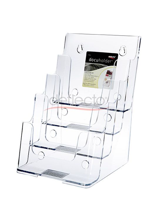 4-Tier Wall Mount High Back Holder (Portrait) A5 Clear