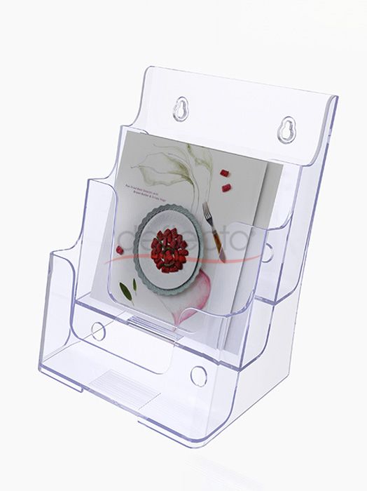 3-Tier Wall Mount High Back Holder (Portrait) A5 Clear