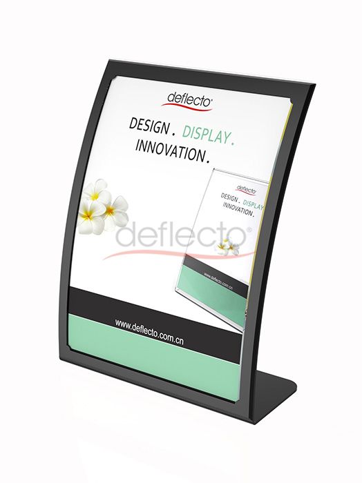 Anti-Glare Curved Sign Holder A6 ( 4"x6") Black