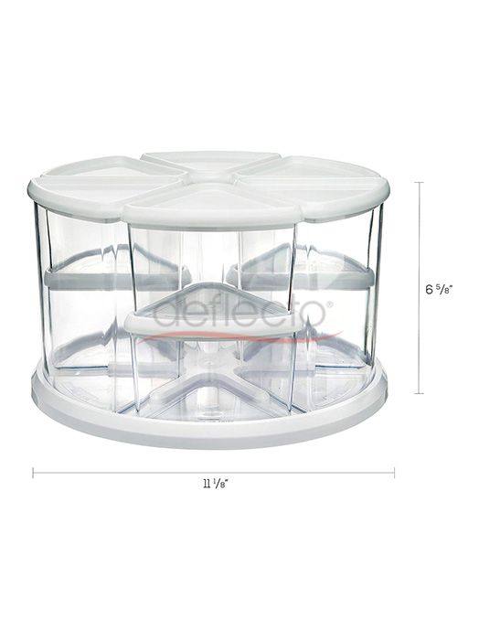 Rotating Carousel Organizer 9 Container, 6x3" Height + 3x6" Height